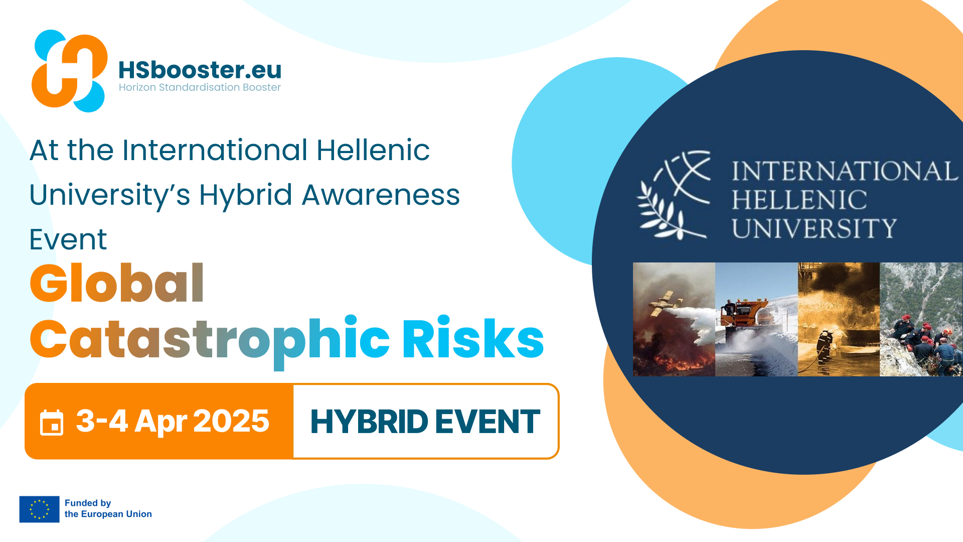 International Hellenic University’s Hybrid Awareness Event: "Global Catastrophic Risks" banner